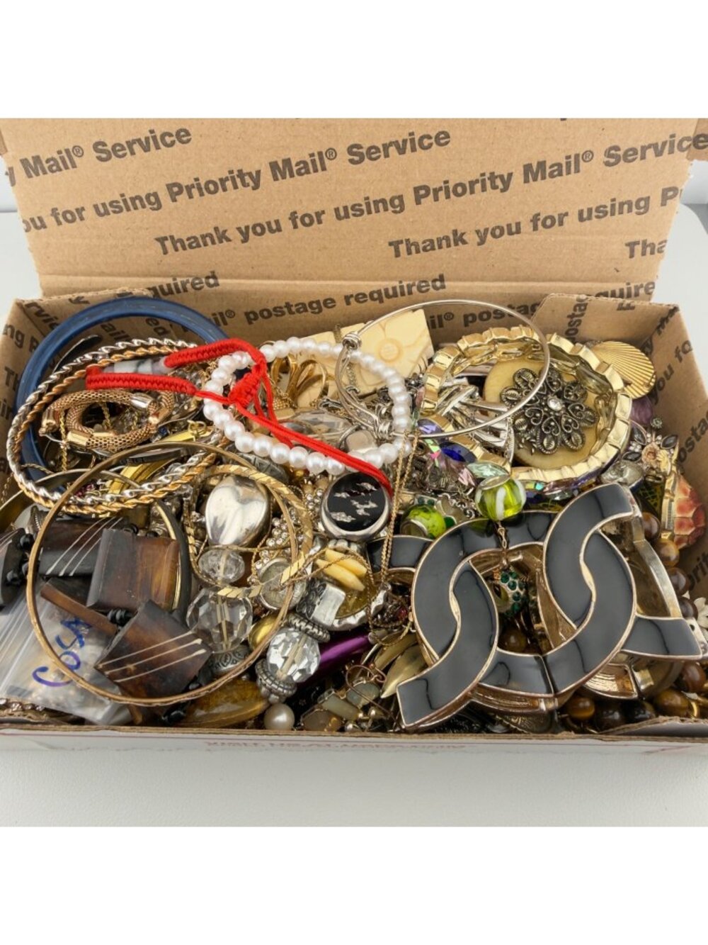 3 Lbs + Jewelry Lot Vintage to Now Harvest Junk Scrap Craft Wearable